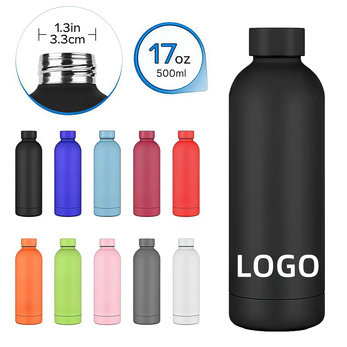 MOQ 17oz Reusable Leak-Proof Stainless Steel Water Bottles 1