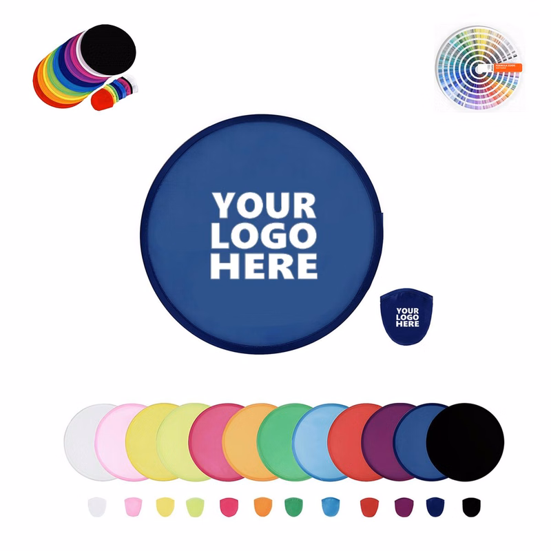 Full Color Portable Folding Nylon Disc Fan With Pouch