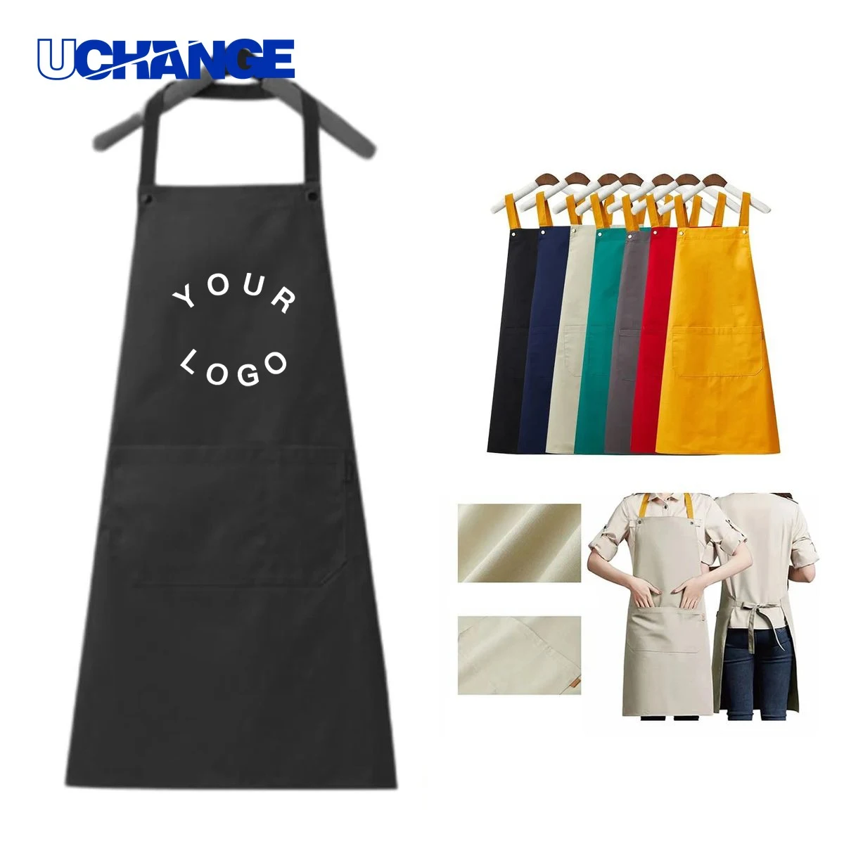 Canvas Apron with Front Storage Pockets for Work Use 1