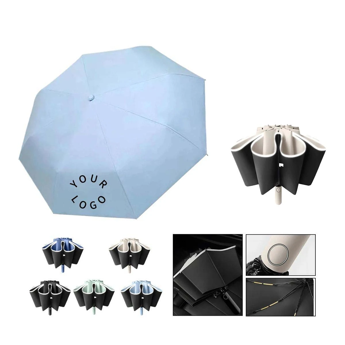 Durable 20 Rib Folding Umbrella with UV and Rain Protection 1