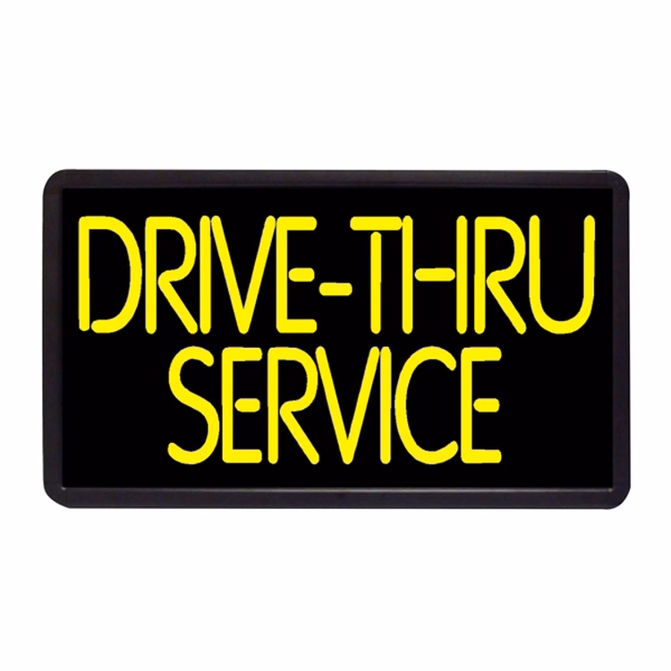 Drive Thru Service 13" x 24" Simulated Neon Sign
