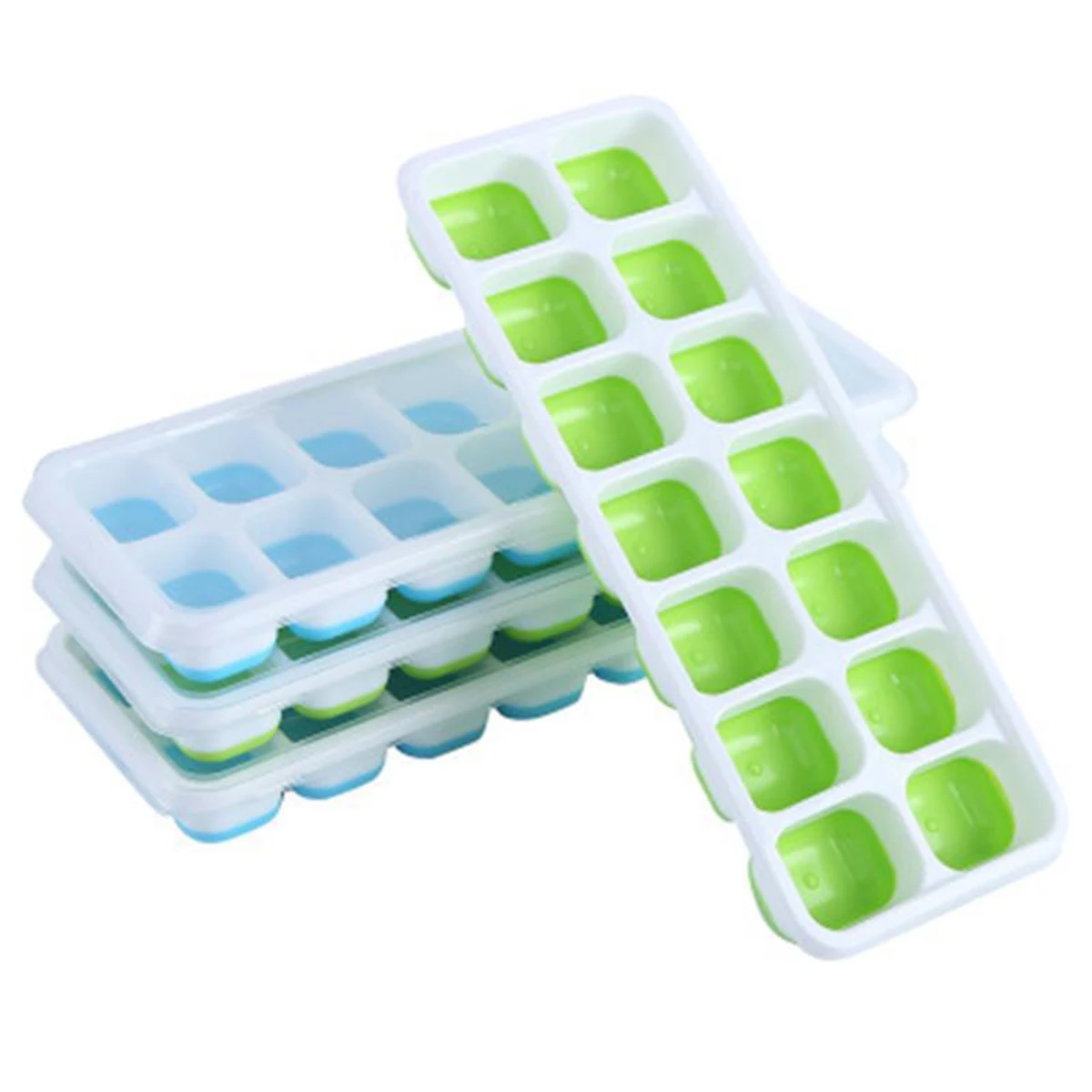 Easy Release Silicone 14-Ice Cube Trays 1