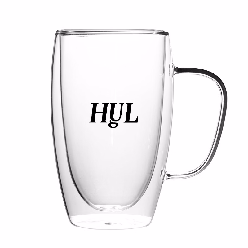 15oz Double Walled Glass Mugs w/ Handle