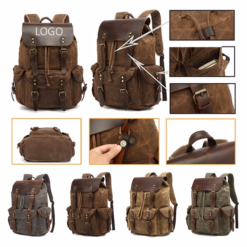 Canvas Leather Backpack