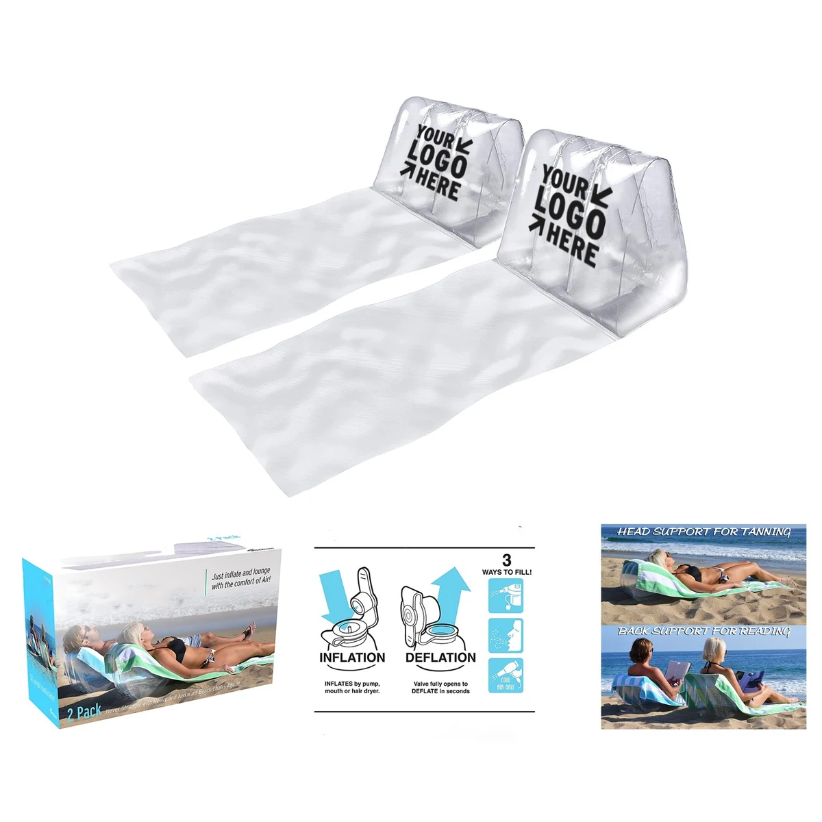 6 x 10 x 4 Inches Inflatable Beach Chair 1