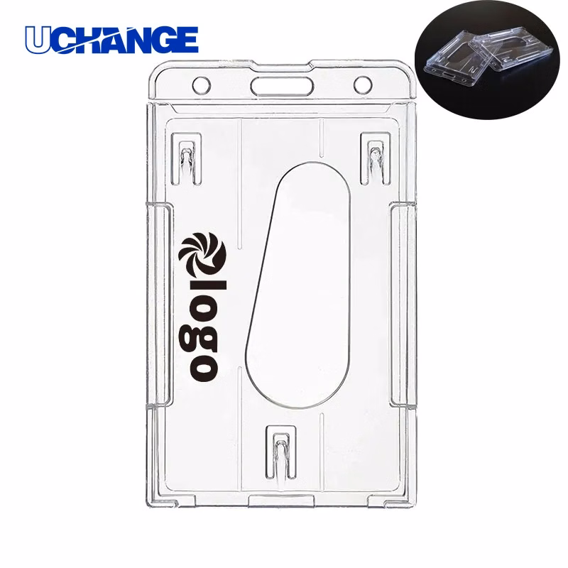 Vertical Clear Two-Card Badge Holder