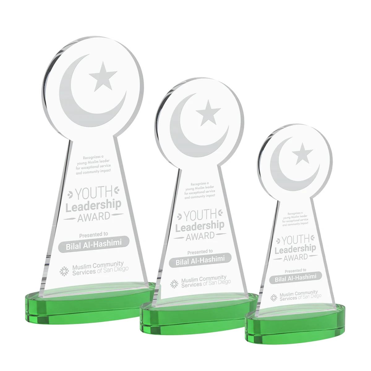 Crescent & Star Award on Alberton Base - Green 1