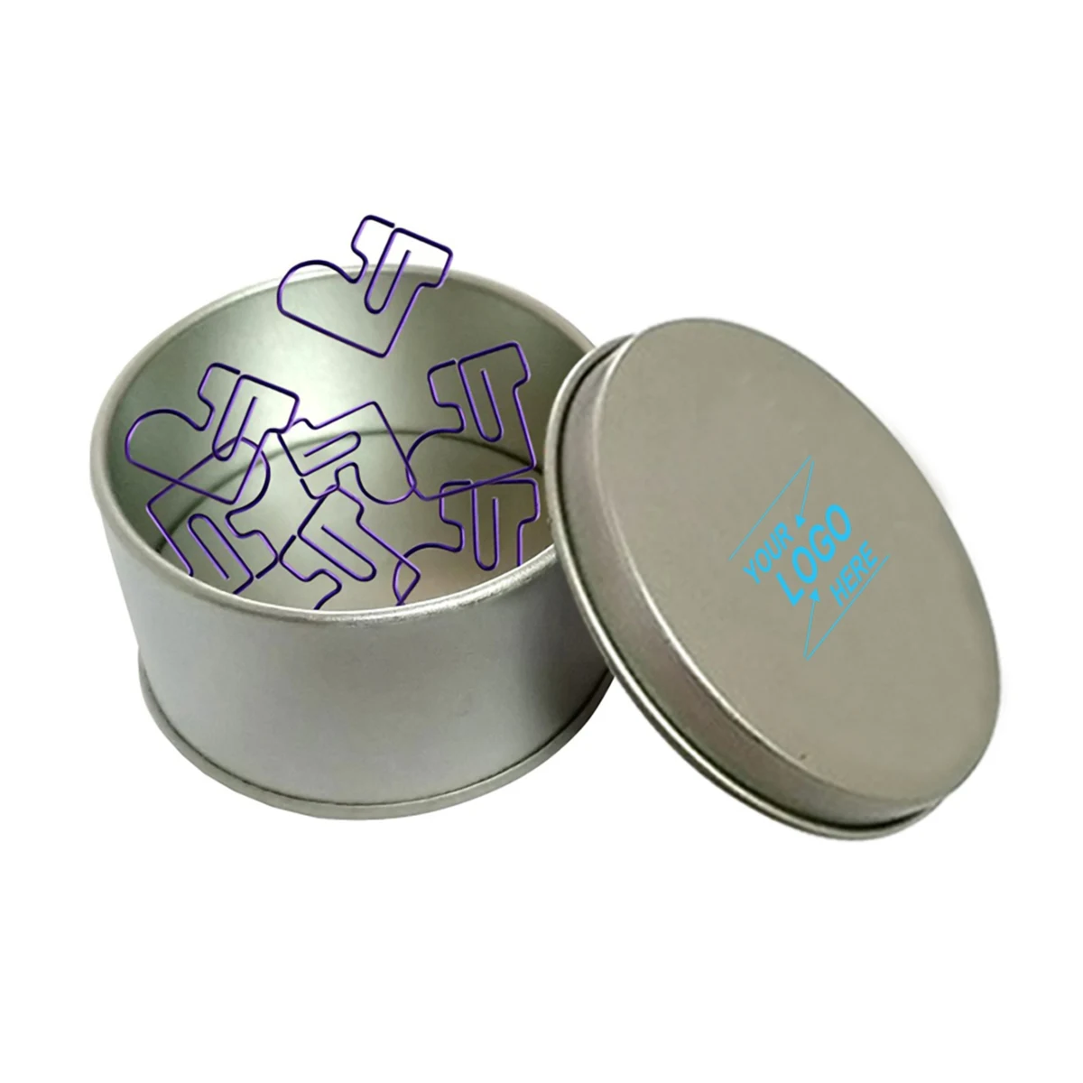 Sock Shaped Paper Clips w/Tin Container 1