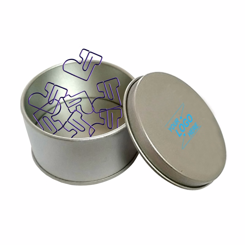 Sock Shaped Paper Clips w/Tin Container
