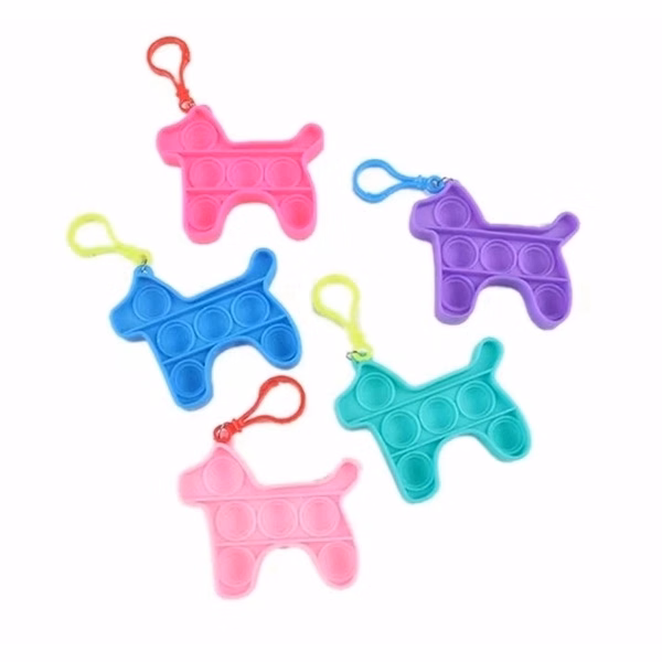 Dog Shaped Push Bubble Fidget Sensory Toy With Buckle