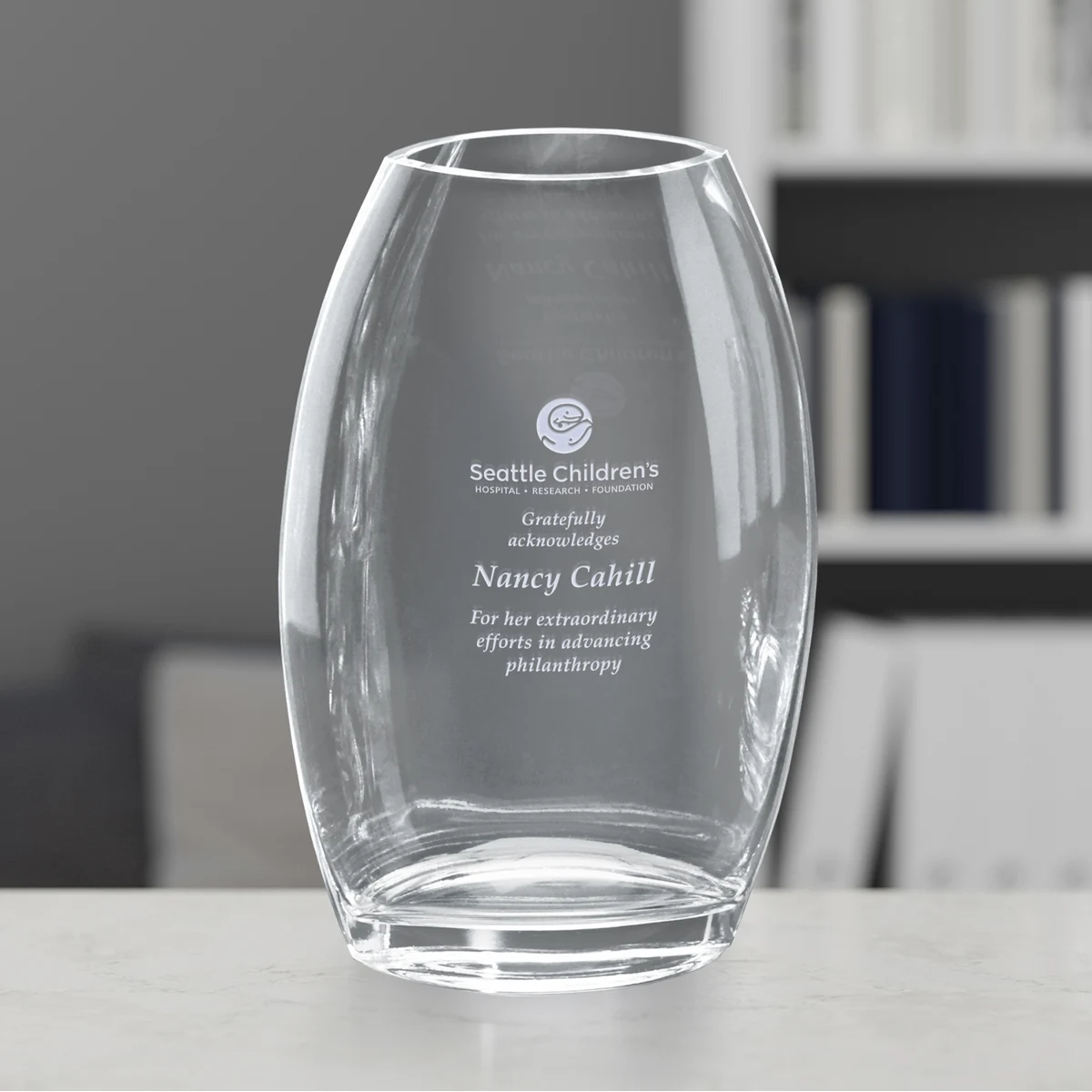 Clear Oval Vase 1