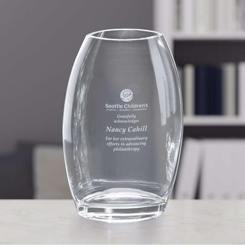 Clear Oval Vase
