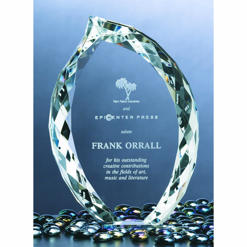 Crystal Faceted Flame Award (8"x6")