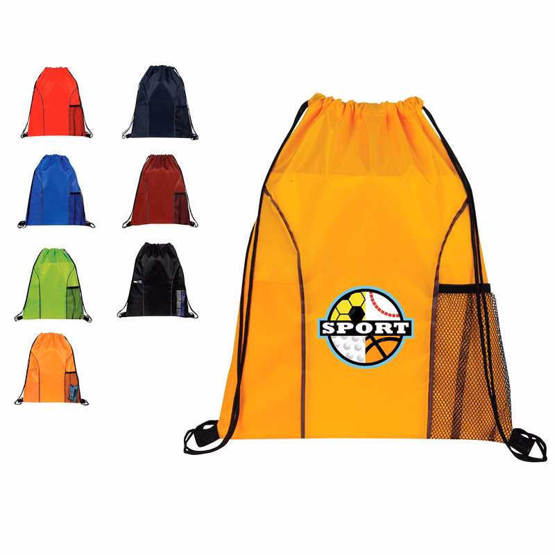 Dual Pocket Drawstring Backpack