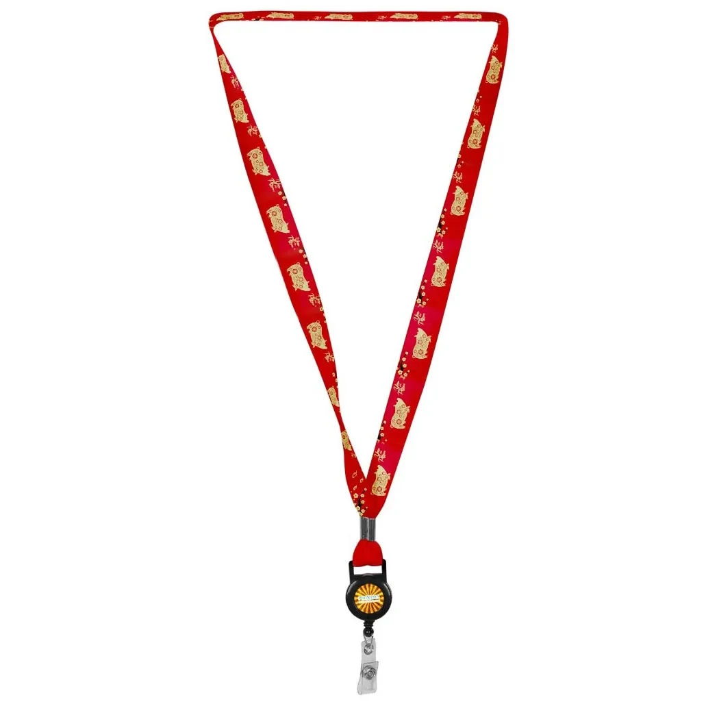 3/4" LA-460 Attachment Sublimation Lanyard w/Retractable Bad 1
