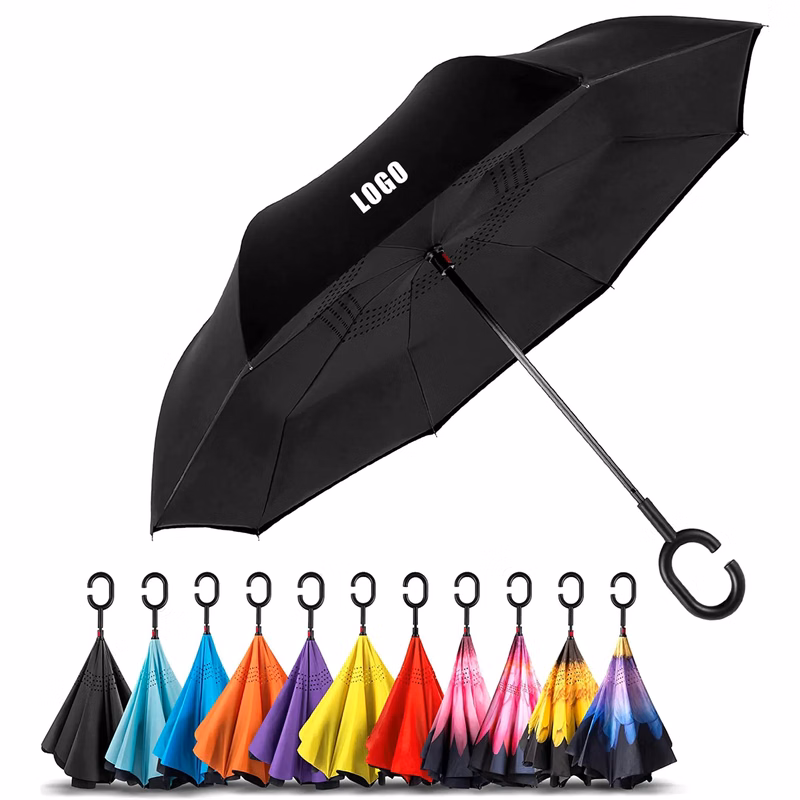 MOQ 50PCS C-Shaped Handle Inverted Umbrella