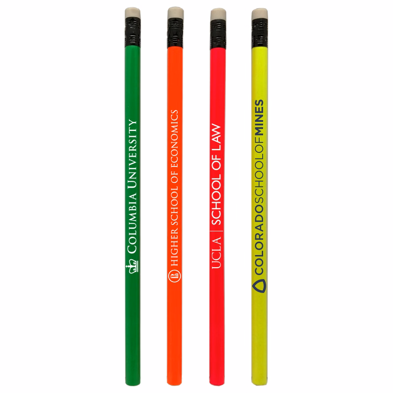 Quality Neon Colored Pencil w/White Eraser