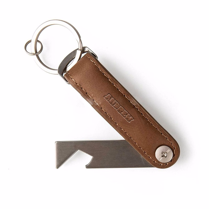 Pu Leather Bottle Opener with Keyring