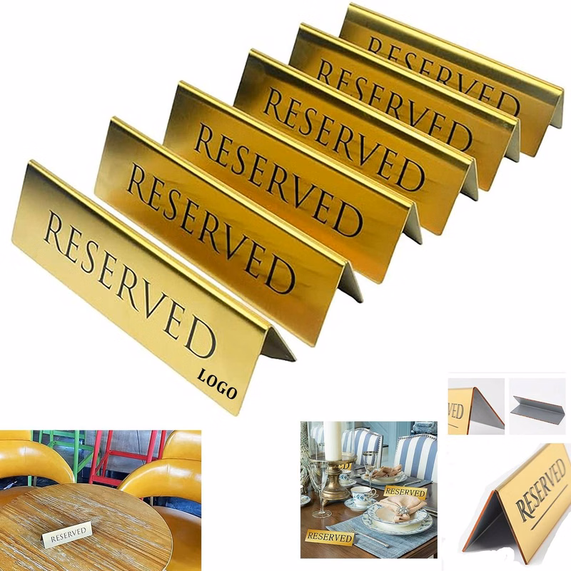 Gold Metal Desktop Reserved Sign