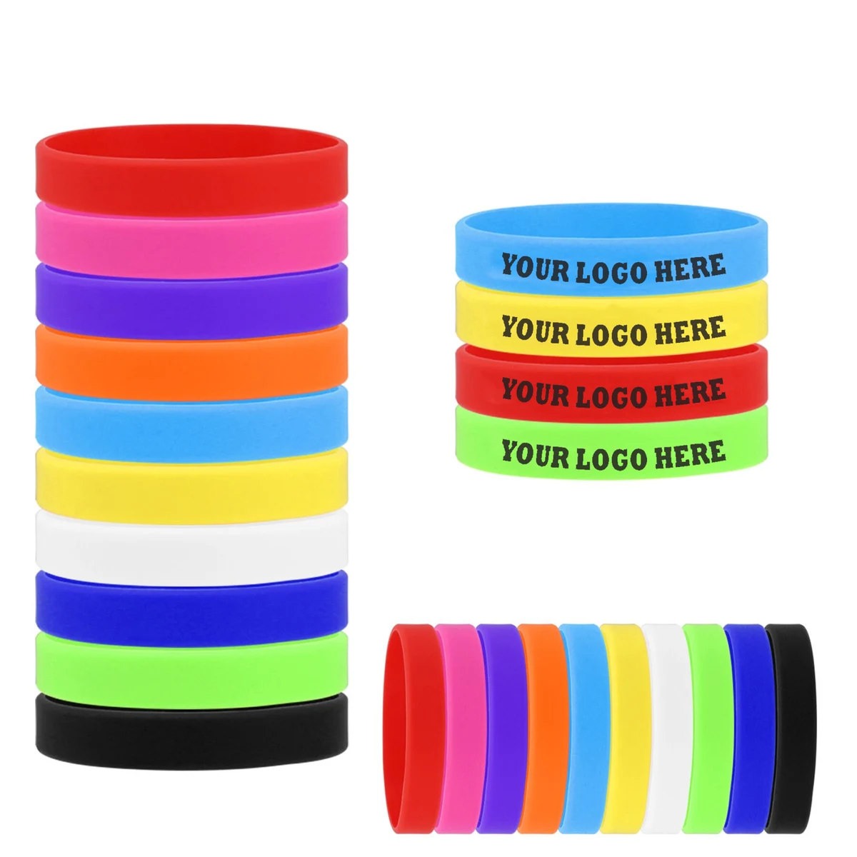 MOQ 10pcs Promotional Rubber Bracelets 1