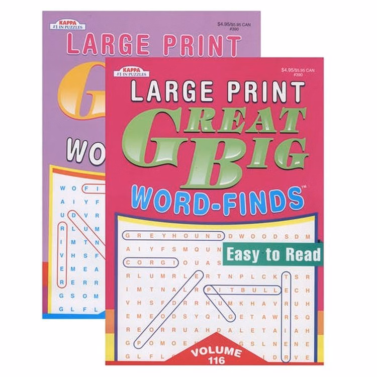 Word Find Puzzle Books - Large Print Two Titles