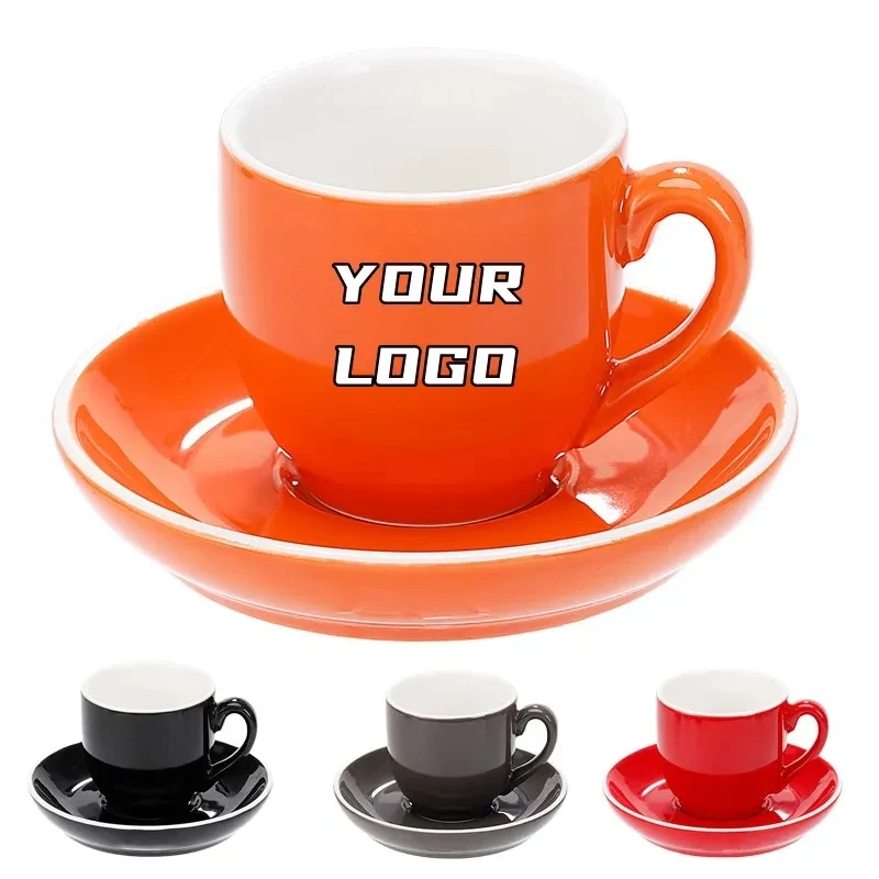 4.5 oz. Cups with Saucer for Latte Coffee 1