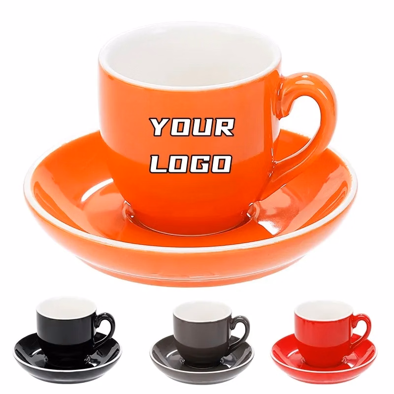 4.5 oz. Cups with Saucer for Latte Coffee