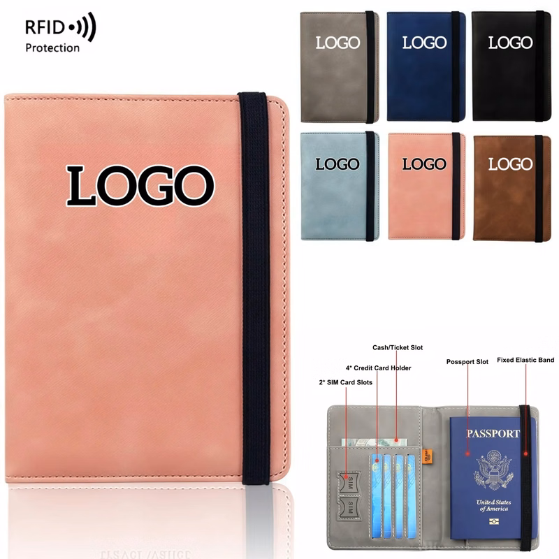 RFID-Blocking PU Leather Passport Holder