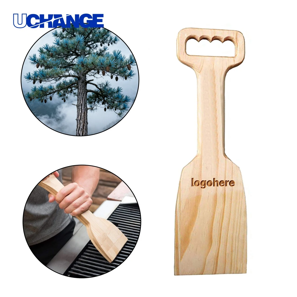 Non Scratch Wooden Grill Scraper Tool 1
