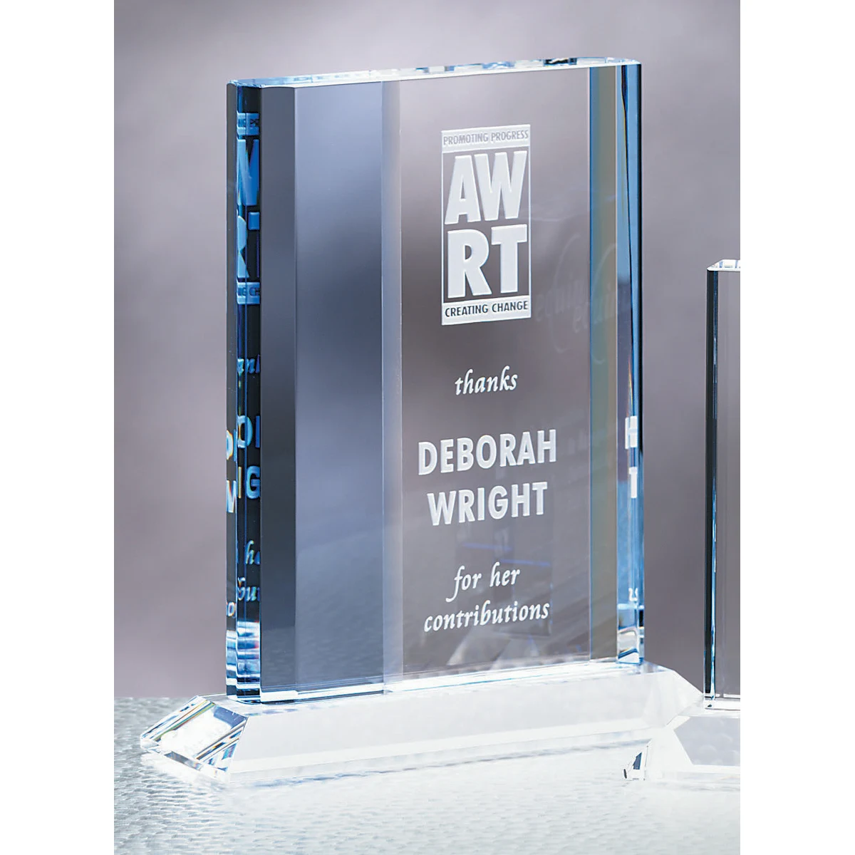 5" Crystal Vertical Sapphire Award 1