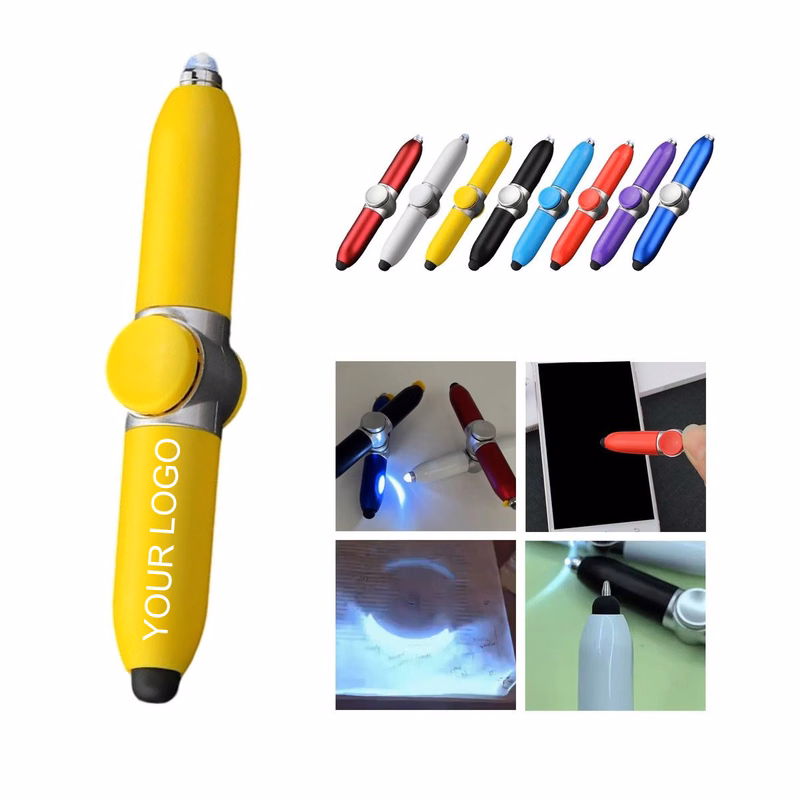 0.4" x 5.12" LED Fidget Pen with LED Light, Gyroscope, and Custom Logo