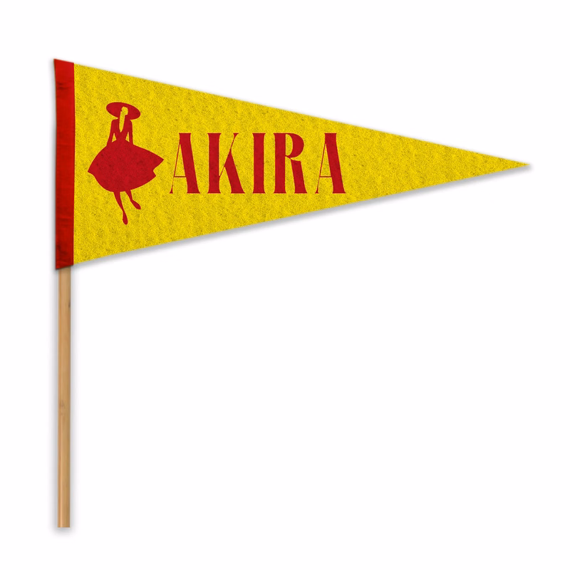 Wool Felt Pennant with Wood Pole - Heat Transfer