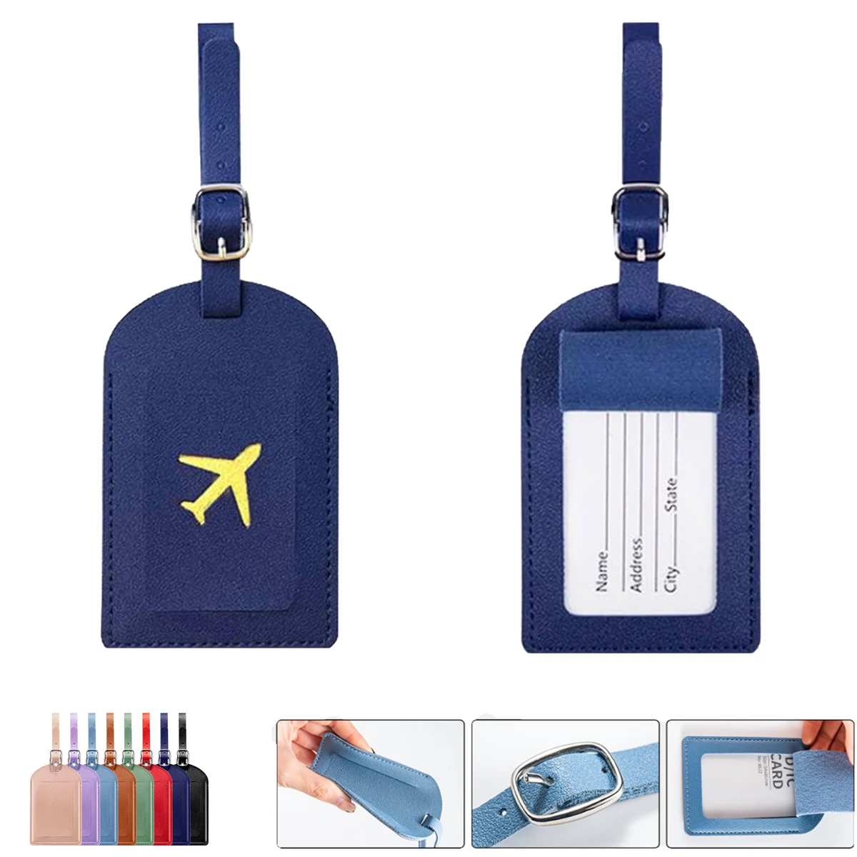 Soft Vegan Leather Luggage Tag 1
