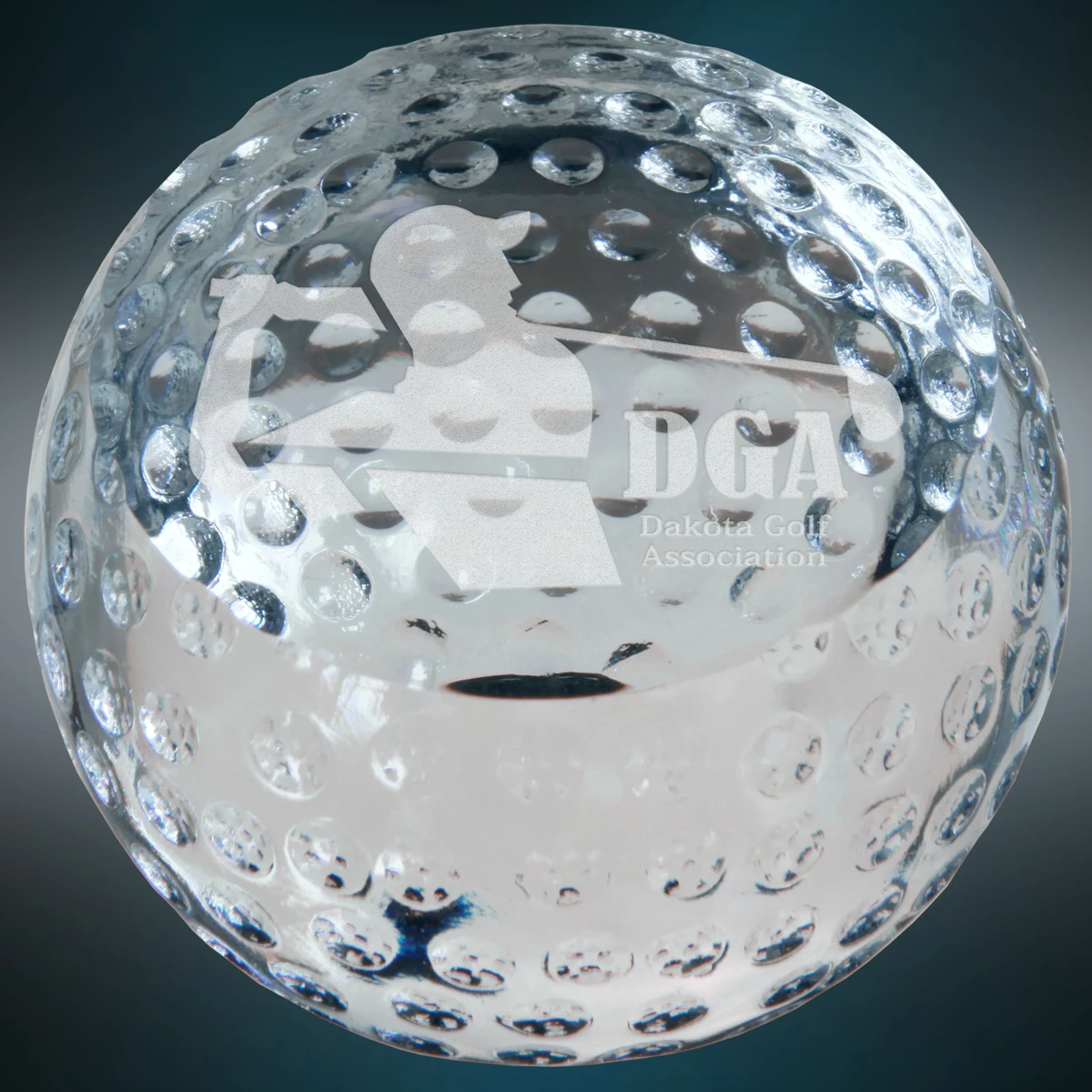 3 1/8" Crystal Golf Ball Paperweight Award 1