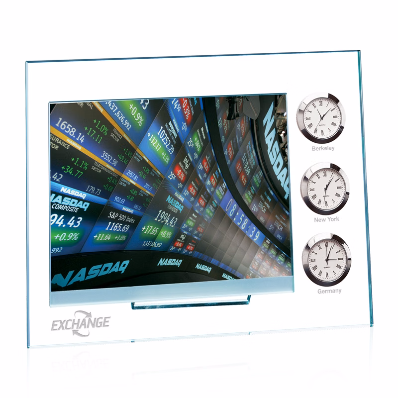 Dateline Clock/Frame - Jade/Chrome