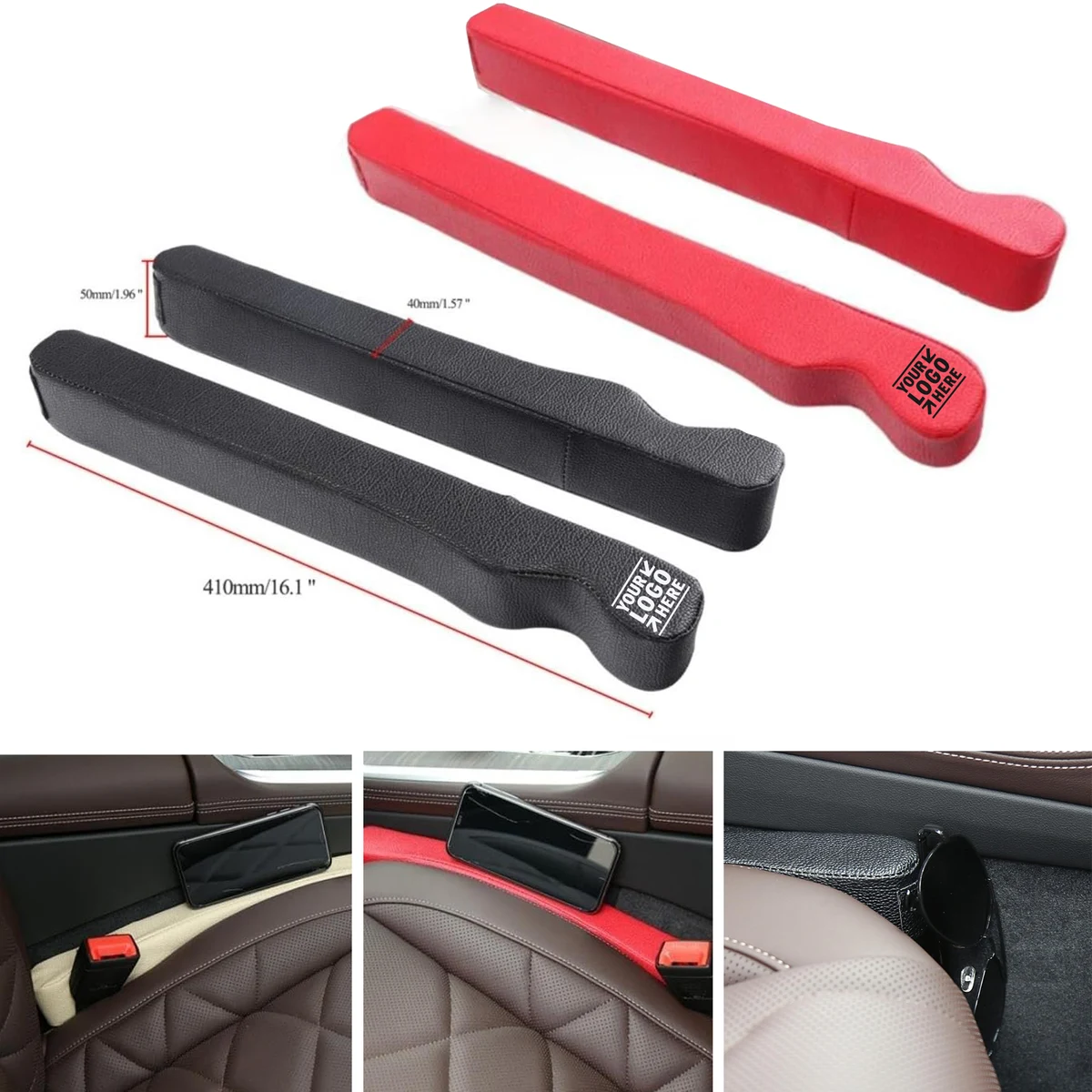 PU Leather Console Prevent Small Items From Falling Car Seat Gap Filler 1
