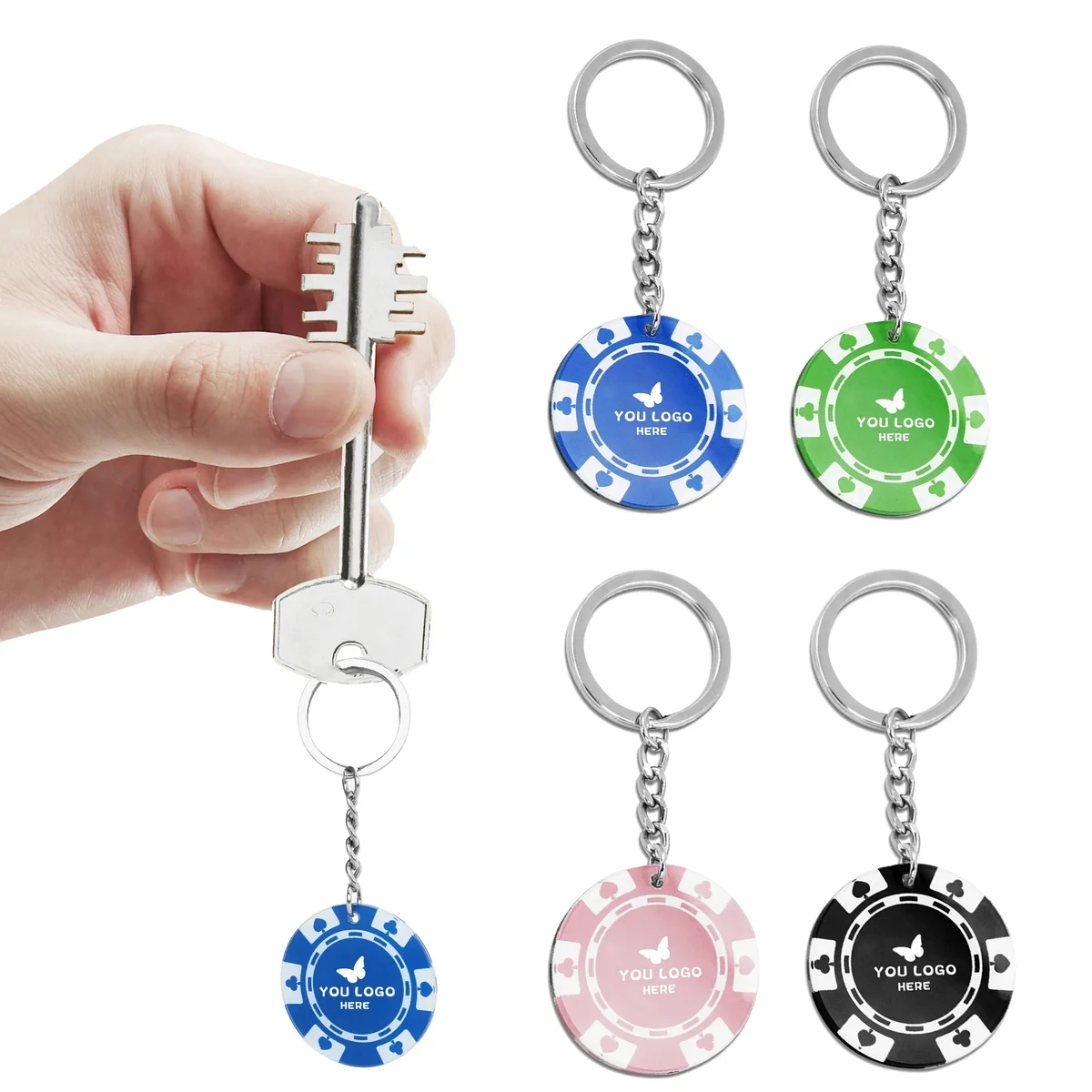 Full Color Acrylic Poker Chip Keychain 1