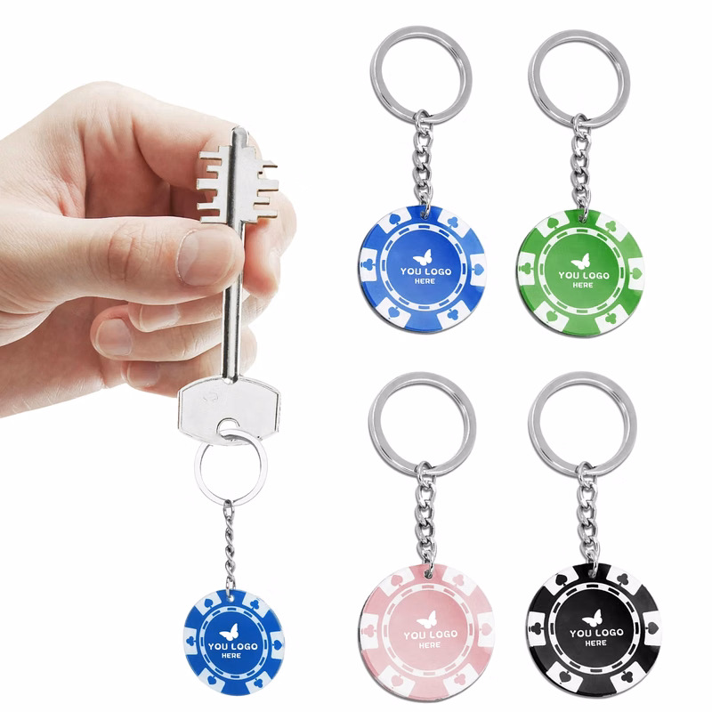 Full Color Acrylic Poker Chip Keychain
