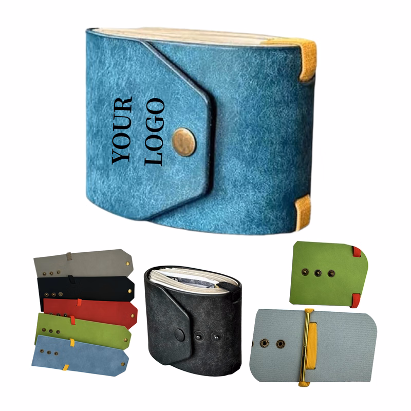 3-Clasp Leather Cash Wrap Wallet