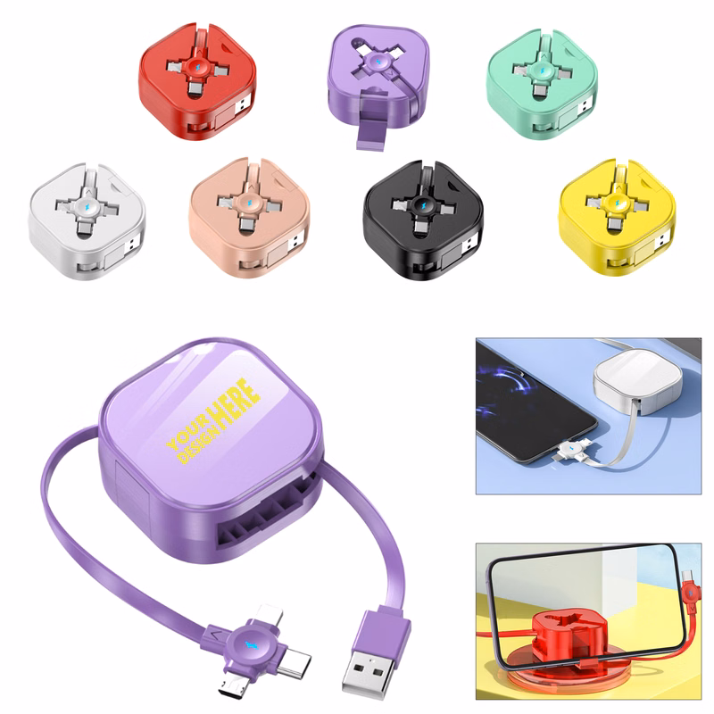 Retractable 3-In-1 Portable Data Cable