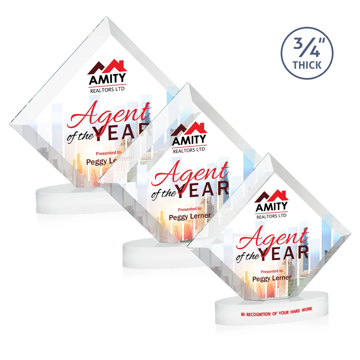 Belaire VividPrint™ Award on Alberton Base - White 1