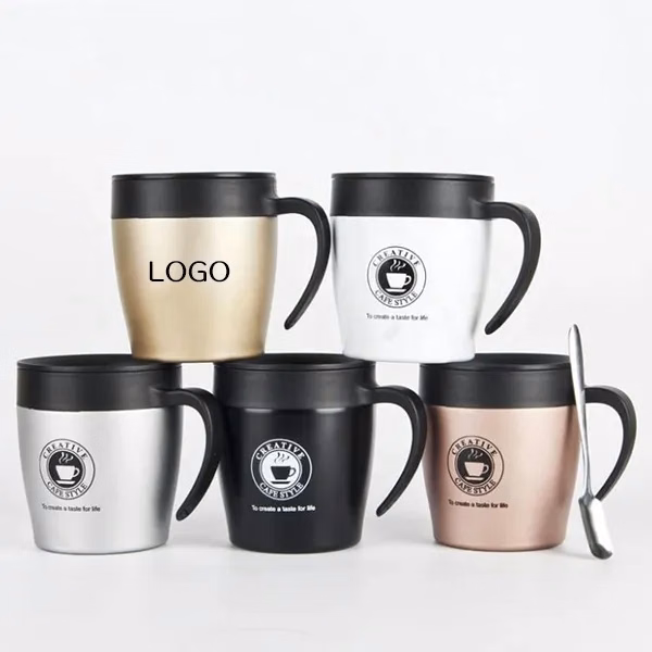 12 oz Insulated Coffee Mug with Handle and Lid Included