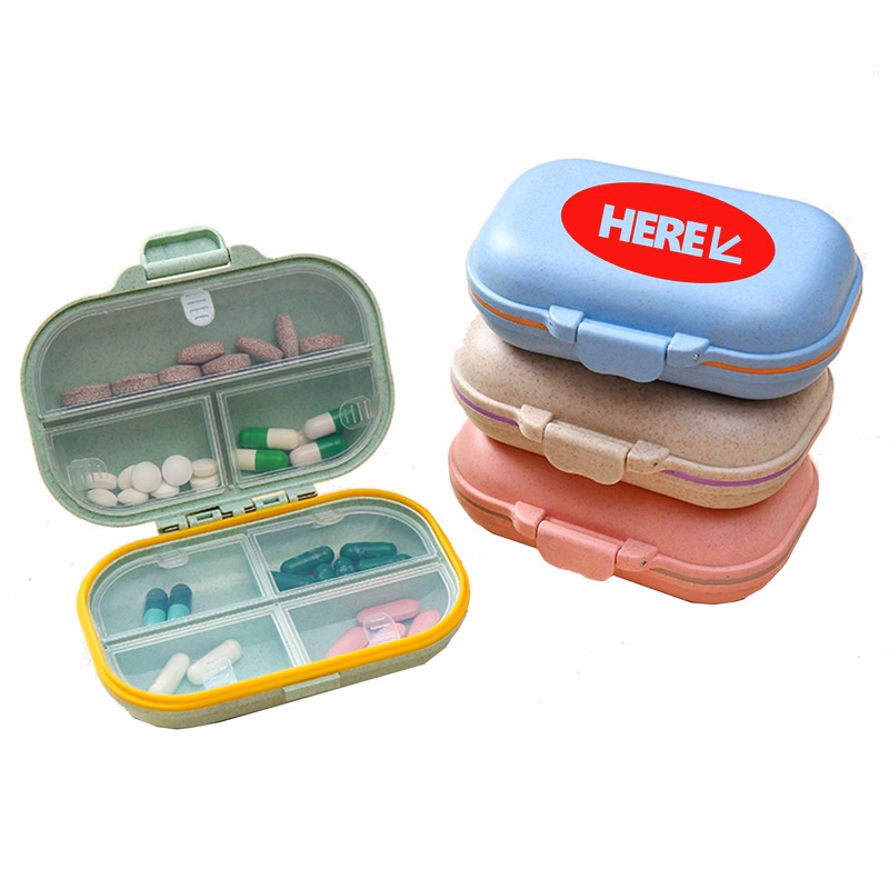 Wheat Portable 7-Compartment Pill Box
