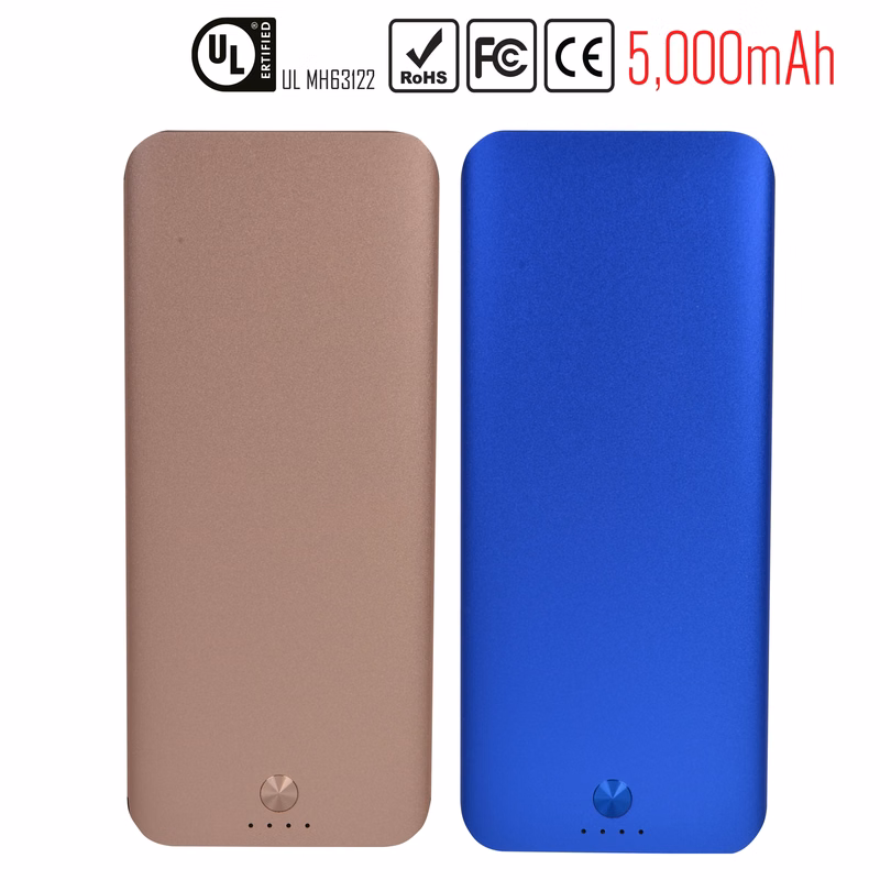 Ultra Slim Aluminum 5,000 mAh Portable Charger Power Bank