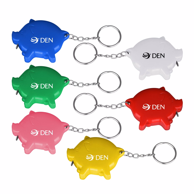 Pig shape tape measure with key chain