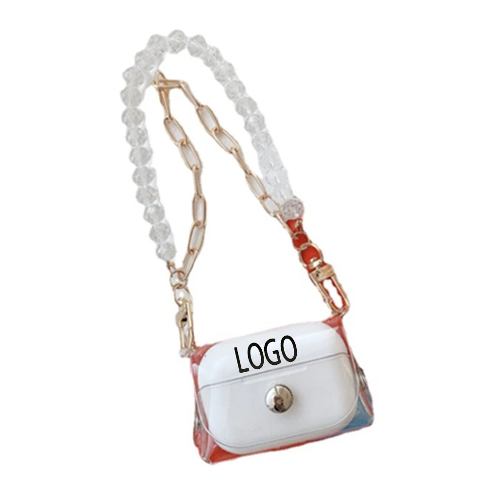 Chic Transparent Earphone Case w/Chain 1