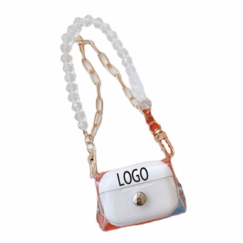 Chic Transparent Earphone Case w/Chain