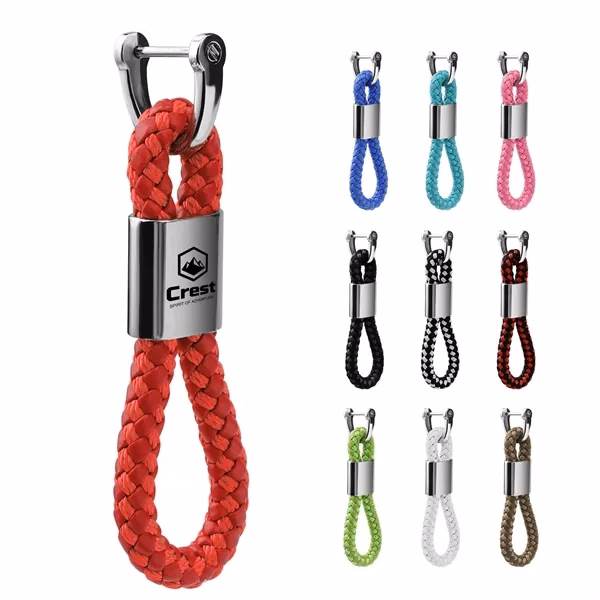 Custom Braided Leather Keychain with D Ring — Classic Car Fob for Daily Use