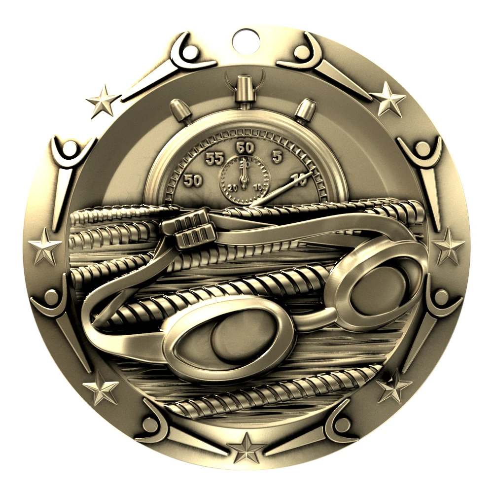 Swimming World Class Medallion (3") 1