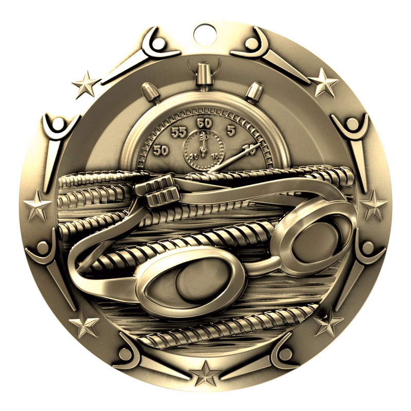 Swimming World Class Medallion (3")